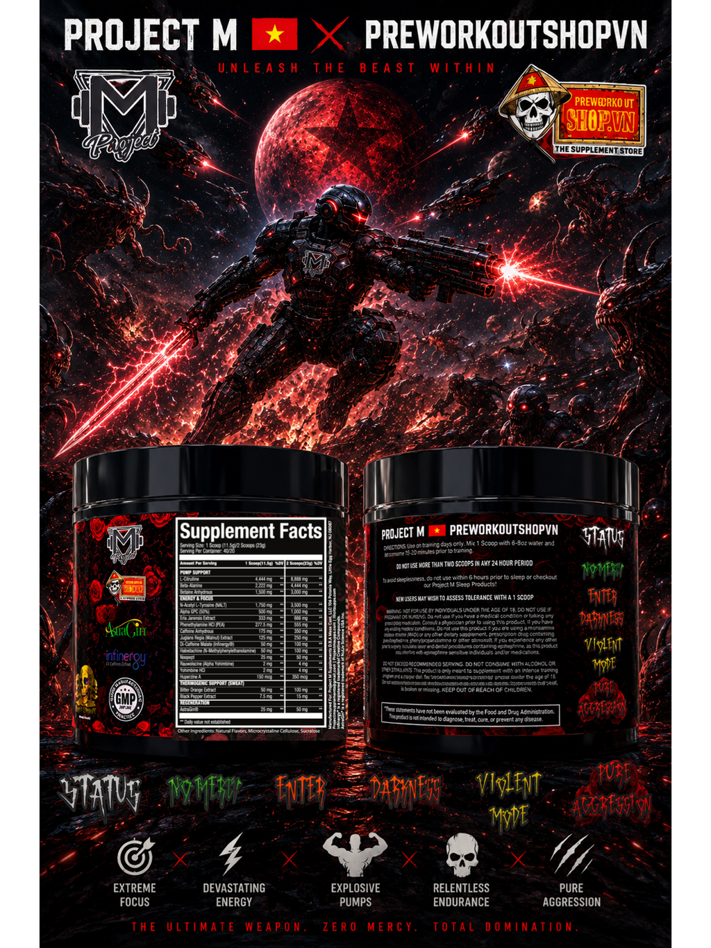 Stim Massacre Extreme Preworkout 40/20 Servings